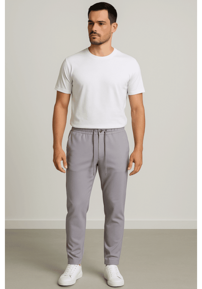 Parlak Gri Bel Lastikli Jogger 3005 Parlak Gri Bel Lastikli Jogger 3005