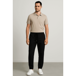 Siyah Bel Lastikli Jogger 3002