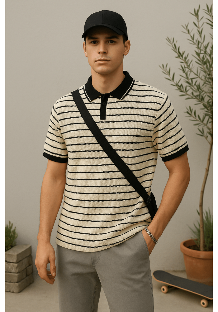 Siyah Yakalı Örgü Kumaş Polo Yaka Tişört 4012 Siyah Yakalı Örgü Kumaş Polo Yaka Tişört 4012