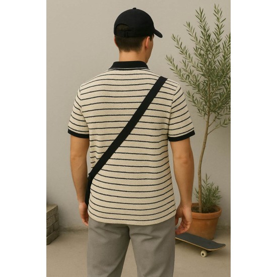 Siyah Yakalı Örgü Kumaş Polo Yaka Tişört 4012 Siyah Yakalı Örgü Kumaş Polo Yaka Tişört 4012