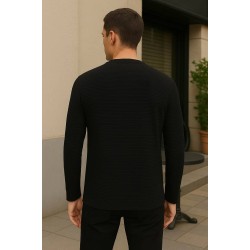 Siyah Desenli Bluz 1044