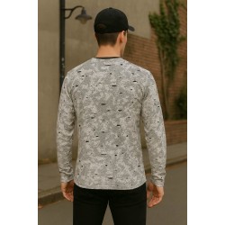 Eskitme Desenli Bluz 1039
