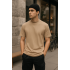 Yakalı Bej Triko Tshirt 4020