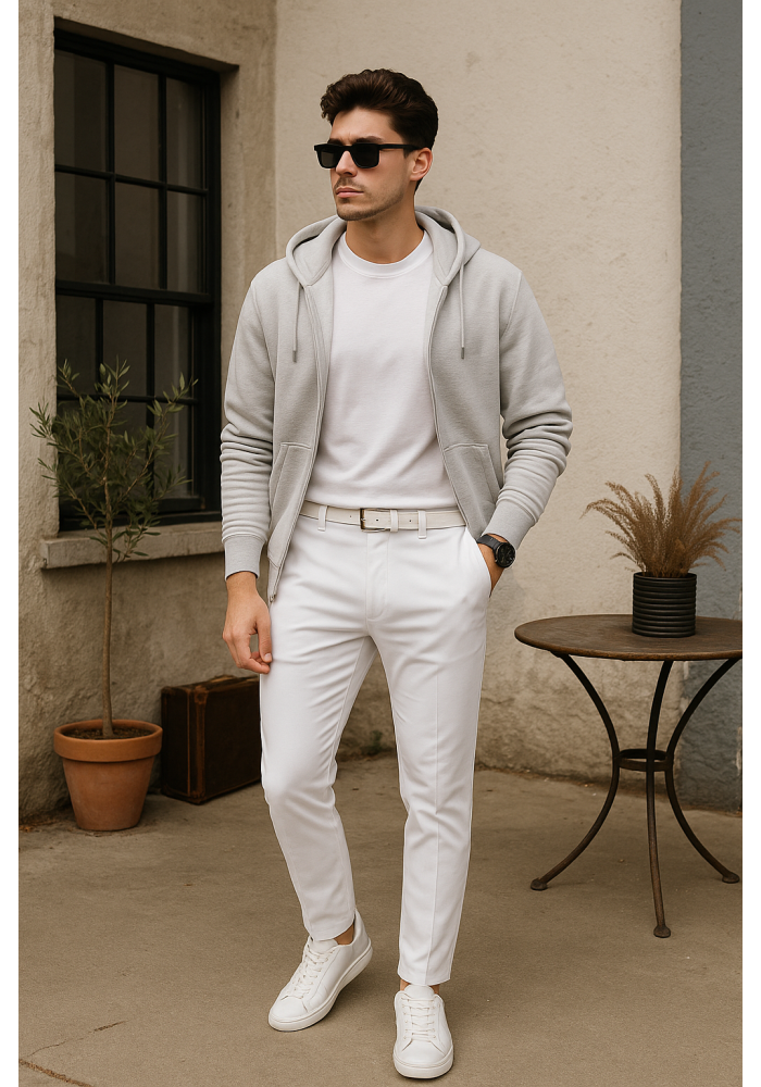 Slim Fit Beyaz Pantolon 2047 Slim Fit Beyaz Pantolon 2047