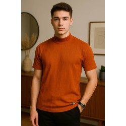 Yakalı Kiremit Triko Tshirt 4021