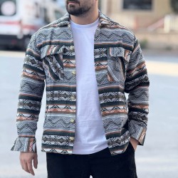 Etnik Desen Oduncu Gömleği 1006