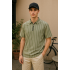 Yeşil Çizgili Polo Yaka T-shirt 4035
