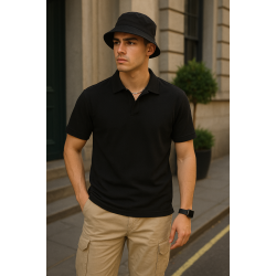 Siyah Polo Yaka T-shirt 4038